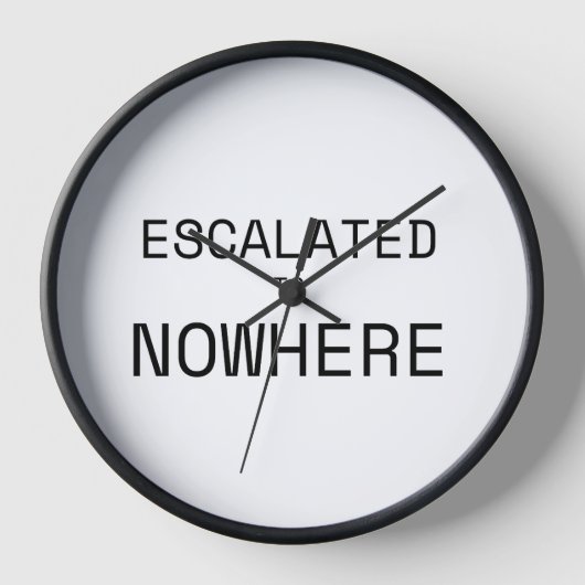 Escalated to Nowhere Analog Typography Wall Clock 壁時計 (正面)