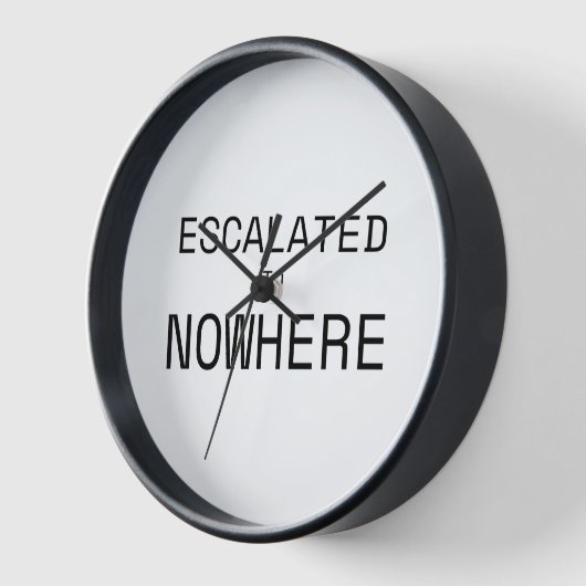 Escalated to Nowhere Analog Typography Wall Clock 壁時計 (傾斜)