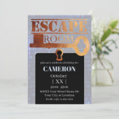 Escape Roomパーティーロックおよび鍵バイナリコード 招待状 (スタンド正面)
