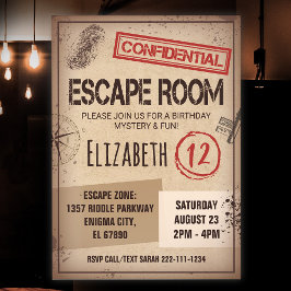 Escape Room誕生日パーティーへの招待 招待状