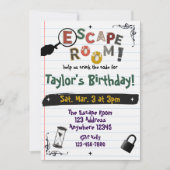 Escape Room Letter Birthday 招待状 (正面)