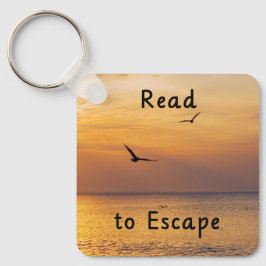 Escape to Read Keychain | Book Lover Reading Quote キーホルダー