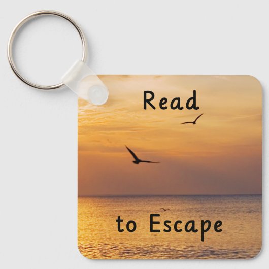 Escape to Read Keychain | Book Lover Reading Quote キーホルダー (正面)
