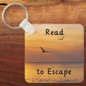 Escape to Read Keychain | Book Lover Reading Quote キーホルダー (正面)