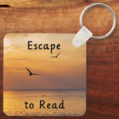 Escape to Read Keychain | Book Lover Reading Quote キーホルダー (裏面)