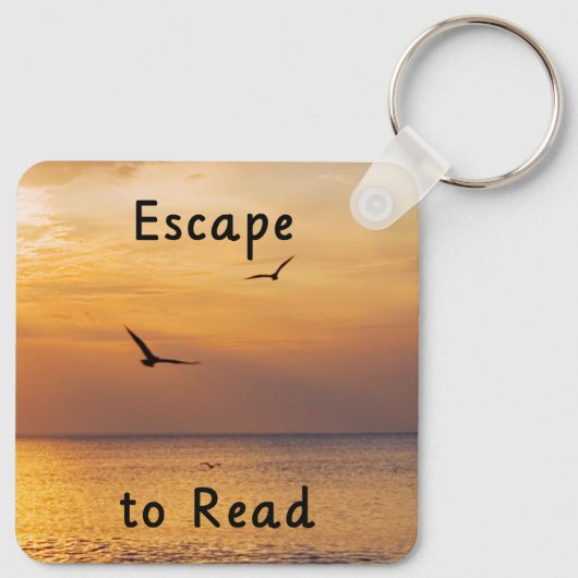 Escape to Read Keychain | Book Lover Reading Quote キーホルダー (裏面)