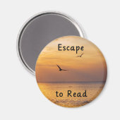 Escape to Read Magnet | Book Lover Reading Quote マグネット (正面/裏面)