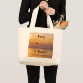 Escape to Read Tote Bag | Book Lover Reading Bag ラージトートバッグ (正面(商品))