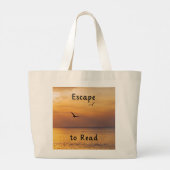 Escape to Read Tote Bag | Book Lover Reading Bag ラージトートバッグ (裏面)