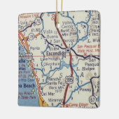 Escondido CAヴィンテージマップ セラミックオーナメント (左)