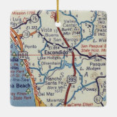Escondido CAヴィンテージマップ セラミックオーナメント (裏面)