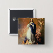 Escorialの処女懐胎、c.1678 缶バッジ (正面&裏面)