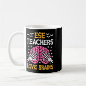 Ese Teacher Love Brains Funny Halloween School コーヒーマグカップ (左)
