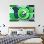 Esferas Verdes en Armonía キャンバスプリント (インサイチュ (寝室))