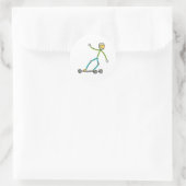 Esk8 Stickman ラウンドシール (バッグ)