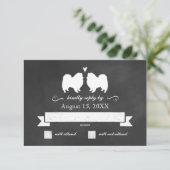 Eskieシルエット結婚式RSVP応答 出欠カード (スタンド正面)