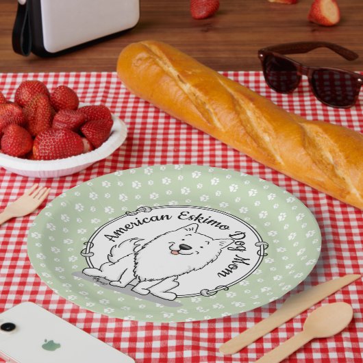Eskie Mom – アメリカのEskimo Dog Mom Cute ペーパープレート (ピクニック)