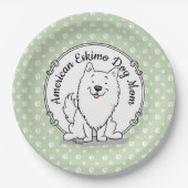 Eskie Mom – アメリカのEskimo Dog Mom Cute ペーパープレート (正面)