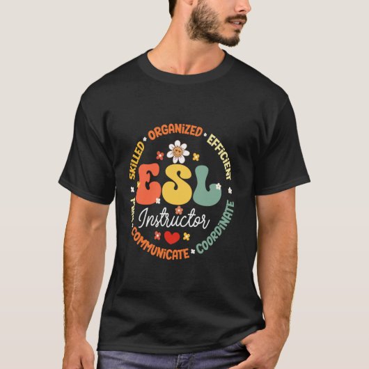 ESLインストラクター先生English As A Second Languagg Tシャツ (正面)