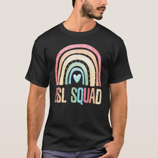 Eslスクワッド先生クルーチーム新学期英語 Tシャツ (正面)