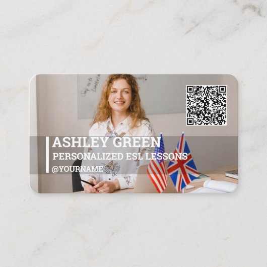 Esl先生カスタム写真QR 名刺 (正面)