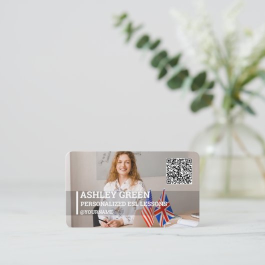 Esl先生カスタム写真QR 名刺 (スタンド正面)