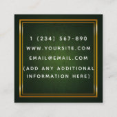 ESL先生英語インストラクターグリーンシャルボード スクエア名刺 (裏面)