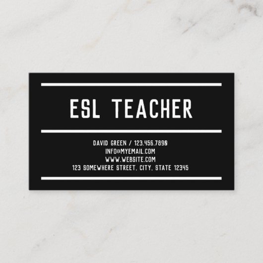 ESL先生講師 名刺 (正面)