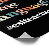 ESL先生ESOL学生かわいいレトロ新学期 ポスター (角)