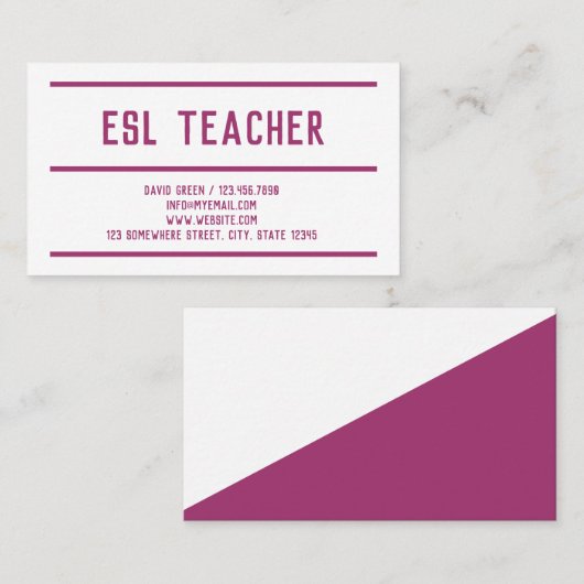ESL英語先生 名刺 (正面/裏面)