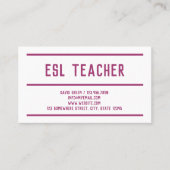 ESL英語先生 名刺 (正面)