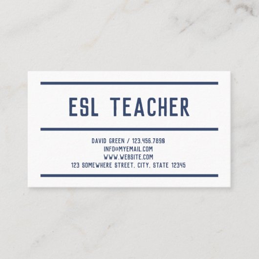 ESL英語 名刺 (正面)