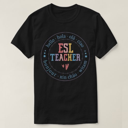 ESL言語先生 Tシャツ (デザイン正面)