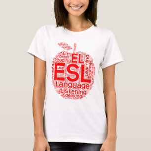 ESL赤いAppleの服装 Tシャツ