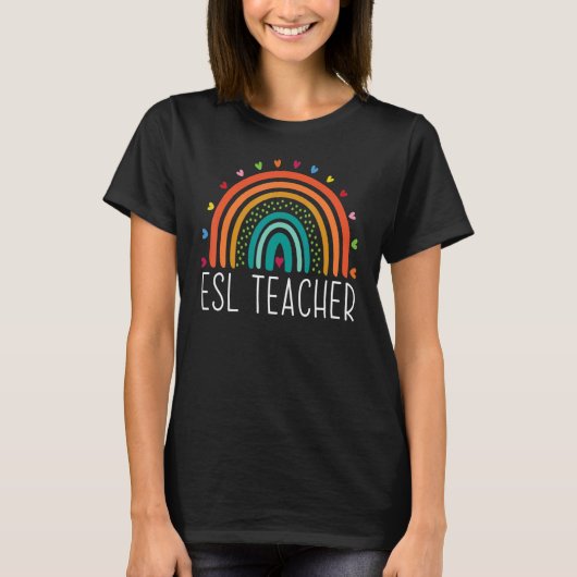 ESL Teacher Boho Rainbow Back To School Appreciati Tシャツ (正面)
