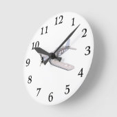 ESM F-4Uの海賊の飛行機 ラウンド壁時計 (傾斜)