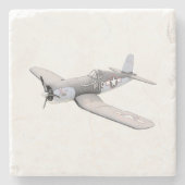 ESM F-4Uコルセアヴィンテージ飛行機アンティーク機 ストーンコースター (正面)