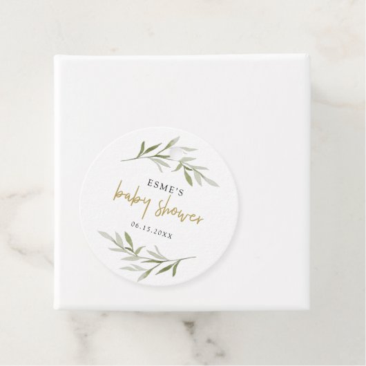 ESMEボヘミアン緑&金ゴールドベビーシャワー フェイバータグ (インサイチュ)