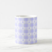 Esophageal Cancer Awareness Plaid, Periwinkle コーヒーマグカップ (中央)