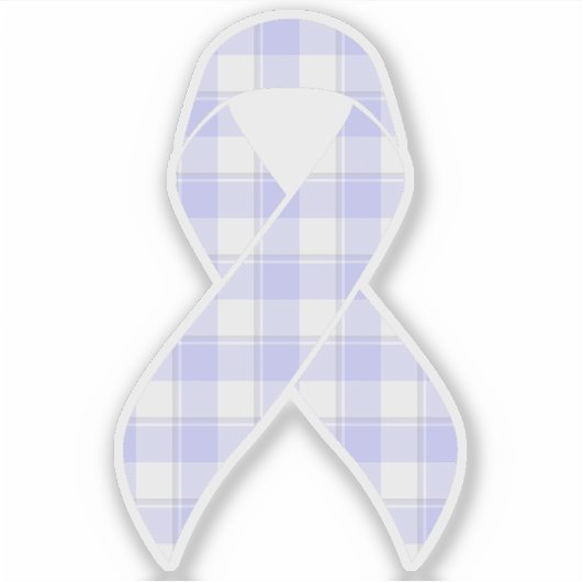 Esophageal Cancer Awareness Plaid Periwinkle シール (正面)