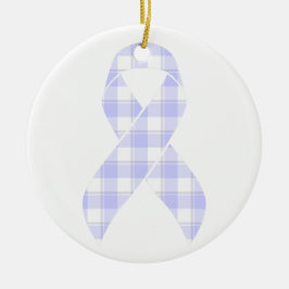 Esophageal Cancer Awareness Plaid Periwinkle セラミックオーナメント