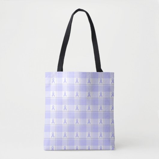 Esophageal Cancer Awareness Plaid Periwinkle  トートバッグ (正面)