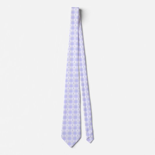Esophageal Cancer Awareness Plaid Periwinkle ネクタイ (正面)