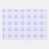Esophageal Cancer Awareness Plaid Periwinkle ラッピングペーパーシート (正面)