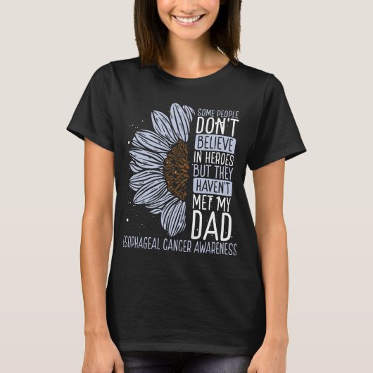 Esophageal Cancer Awareness Ribbon Dad Warrior Tシャツ (正面)