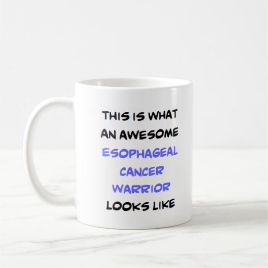 esophageal cancer warrior, awesome コーヒーマグカップ (左)