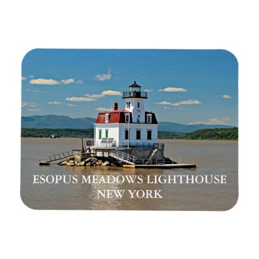 Esopus Meadows Light house, New York Photo Magnet マグネット (横)