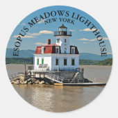 Esopus Meadows Light house, New York Roundスタンプ ラウンドシール (正面)