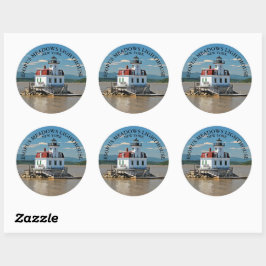 Esopus Meadows Light house, New York Roundスタンプ ラウンドシール