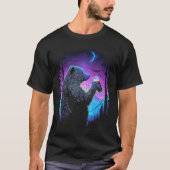 Esoteric Bear drinking Beer Night Forest 3 Tシャツ (正面)
